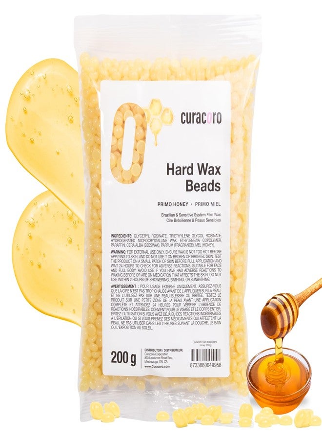 Curacoro Italian Wax Beans - 200g Hard Wax Beads for Full Body Hair Removal on Face, Body, Brazilian, Bikini, Legs, Underarms, Skin-Friendly Waxing Beads for Women & Men, Made in Italy (Honey) - Image 1